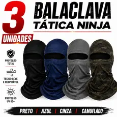 Kit 3 Touca Ninja Balaclava Bandana Motoqueiros Militar Facial Frio Máscara Moto proteção solar raios UV 50+ térmica