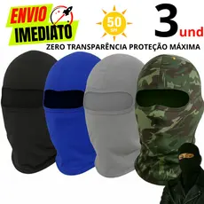 Kit 3 ou 2 Touca Ninja Balaclava Mascara Bandana Motoqueiros Facial Frio Moto proteção solar raios UV 50+ térmica