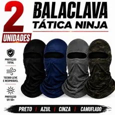 Kit 2 Toucas Ninjas Balaclava UV 50+ Motoqueiro Motoboy Toca Preta Proteção Solar Térmica