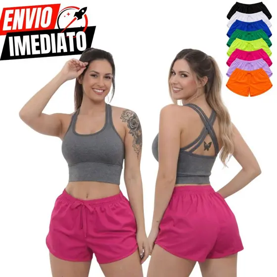 Short Tactel Feminino Premium Academia Praia Shorts Piscina Treino Corrida Shortinho Verão Casual Praia
