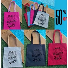 BOLSA DE LONA COM FRASE TENDENCIA INSPIRACAO " não deixe de acreditar em vc "