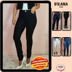 Calça Jeans Feminina Skinny Cintura Alta com Lycra Confortável