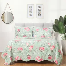 Kit Cobre Leito Colcha Queen 3 Peças Sucesso Estampada Porta Travesseiro de Alta Qualidade