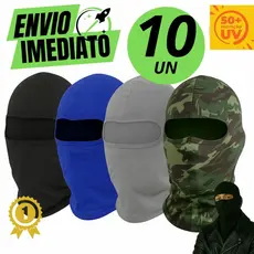 Kit 10 Touca Ninja Balaclava Motoqueiros Militar Tatica Frio Máscara Moto proteção solar raios UV 50+ térmica