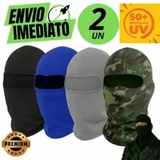 Kit 2 Touca Ninja Balaclava Térmica Motoqueiro Motoboy Máscara Moto Proteção Solar Frio Raios UV 50+