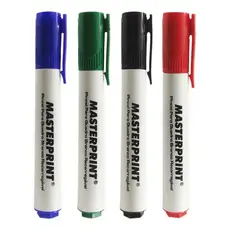Kit 4 Pincel Caneta para Quadro Branco Recarregável Marcador Apagável Lousa Escolar Masterprint