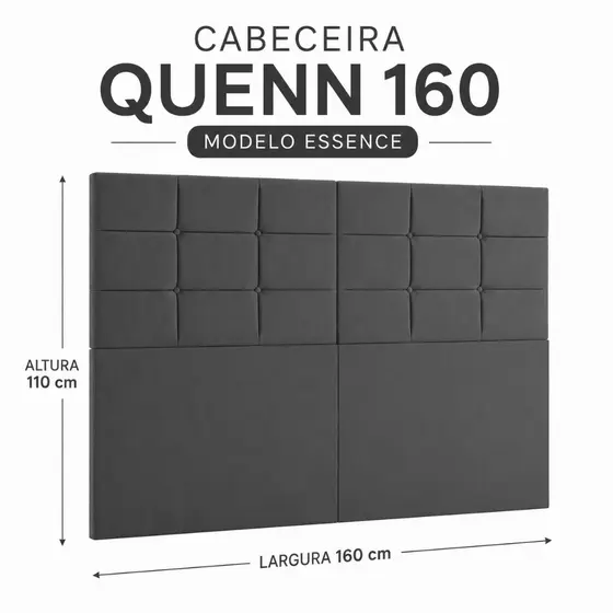 Casa Lgm Cabeceira de Cama Box Casal Queen Tecido Suede Cor Cinza Tamanho 1,60 x 1,10 Modelo Essence