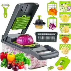 Fatiador De Legumes 16 Em 1 Cortador Com Lâminas Inox Ralador Picador Multifuncional Para Cozinha
