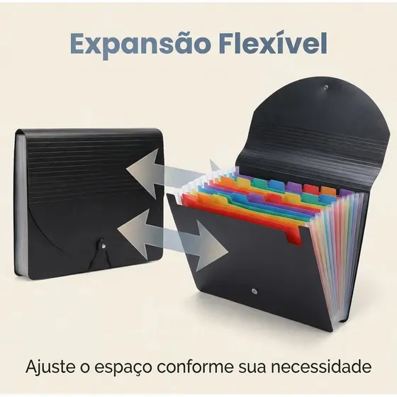 Pasta Sanfonada Arquivo A4 Expansível 24 Divisória Organizadora Para Documentos TOP&CASA