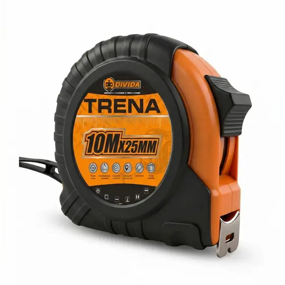 Trena 5/7/10 Metros Profissional Emborrachada com Trava Fita Aço Carbono Alta Precisão Resistente c