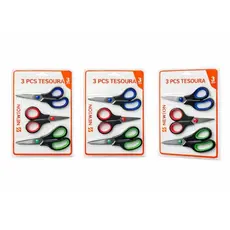 Kit 3 Tesouras NEWION – Uso Doméstico, Escolar e Escritório