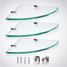 kit 03 Prateleiras Porta Shampoo de Vidro 20x20x6 Banheiro Lavanderia Prateleira