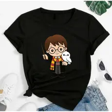 Blusa Feminina Estampada Harry Potter Criança/Coruja Camiseta Algodão Grosso - ENVIO IMEDIATO