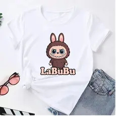 Camisa Feminina Estampada Labubu Moda Academia Treino no Algodão Pemium Camiseta T-shirt