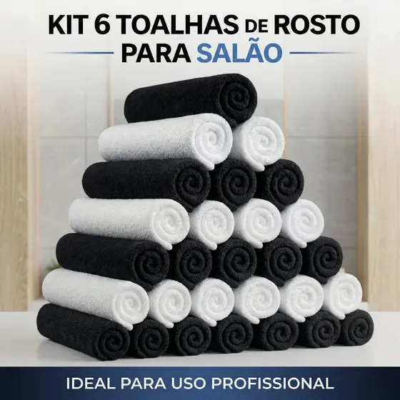 Kit 6 Toalhas de Rosto para Sal茫o Grossas Trip 40cm x 70cm