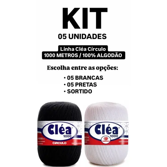 Kit 5 Linha Cléa Círculo 1000 Metros 100% Algodão Escolha As Cores / O MELHOR PREÇO