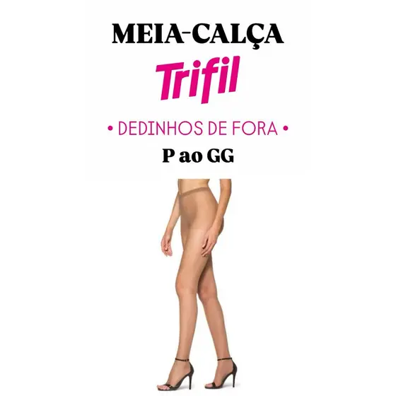 Meia Calça Fio 10 Trifil Dedinhos De Fora / Natural Tamanhos P ao GG