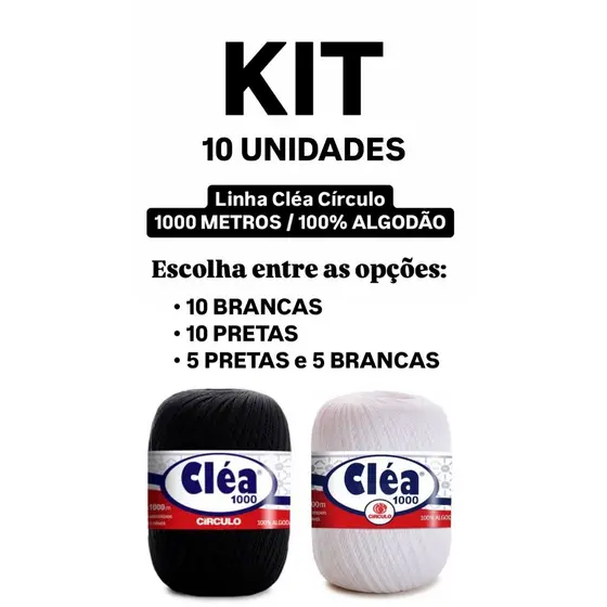 Kit 10 Linha Cléa Círculo 1000 Metros 100% Algodão Escolha A Cor / O MELHOR PREÇO