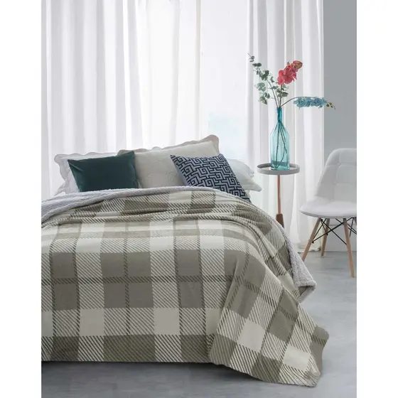Cobertor Jolitex Casal 1,80x2,20 Sherpa Pele de Carneiro Lã Estampado Dupla face