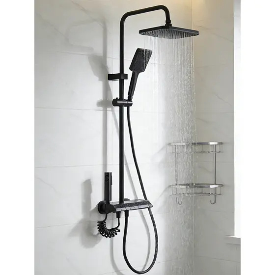 Conjunto Torneiras + Chuveiro 4 Funções (Quadrado/Redondo) | Sistema Compatível Aquecedores Gás e Elétrico