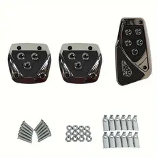 Kit 3 Peças Pedaleiras Esportivas Automotiva Carros Tuning Acessórios Universal