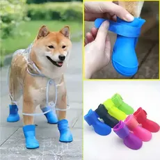 Kit 4 Sapato para Cachorro Gato Pet Bota de Borracha Impermeável Antiderrapante Botinha a Prova D'água Protetor