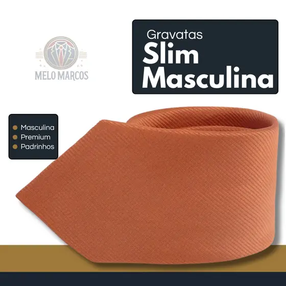 Gravata Slim Masculina Premium Várias Cores Para Padrinhos