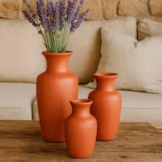 Enfeite 3 Trio Centro Mesa Peças Decorativa Kit Vaso Cerâmica Rack Sala Conjunto Completo Casa Luxo
