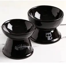Comedouro Elevado Gatos Cerâmica Luxo Bebedouro Cerâmica PET Elevado Anti Formigas Higiênico Prático