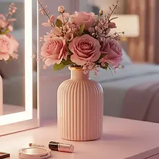 Vaso Cachepot para Plantas Artificiais Cerâmica Moderno Riscado Escritório Enfeite Casa Decoração