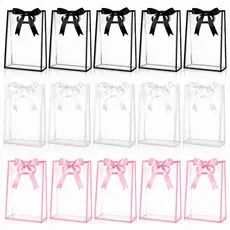 10/15/20/30 sacola transparente com alça grande reutilizáveis PP para Natal casamento festa aniversário
