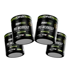 Kit 4x Pré Treino Diabo Verde Pre-Workout 300g - FTW