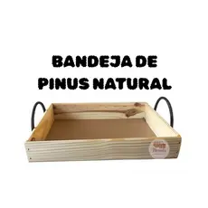 Kit 10 Bandeja Para Café da Manhã M 33x22 Com Alça Retangular Cesta para Presente Bandeja de Madeira Bandeja com Alça