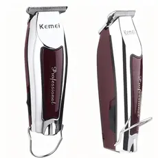 Máquina De Acabamento Barbearia Barba Cabelo Bigode Profissional Kemei Km-9163