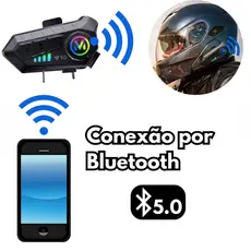 Motocicleta Sem Fio Bluetooth 5.3 Fone de Ouvido Capacete Kit de Chamadas Mãos Livres À Prova D'Água