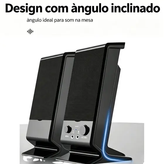 Caixa de Som Bluetooth Para PC Computador Notebook USB P2 6W Potente Estéreo