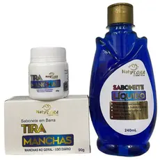 Kit Tira Manchas Clareador de Manchas Creme, Barra e Líquido 3 Un. NatyFlora