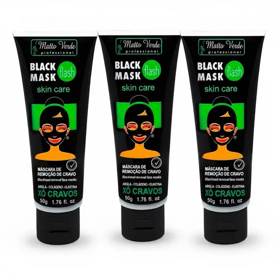 Kit 3 Mascara Black Removedora de Cravos Skin Care Matto Verde