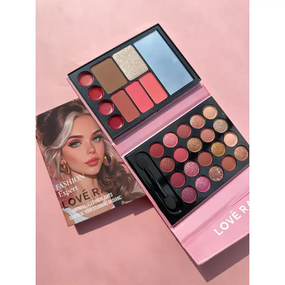 Love Rain Paleta Multifuncional de Maquiagem – Sombras, Iluminador, Contorno e Blush em um Só Estojo