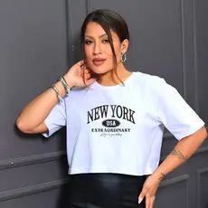 Cropped Feminino Blusinha New york Algodão promoção