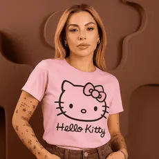 Blusa Feminina T-Shirt Hello Kitty 100% Algodão Premium Conforto Casual