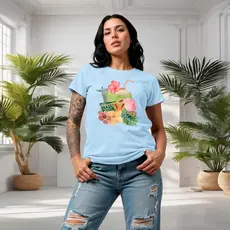Camiseta Tshirt Feminina Algodão Tropical Brasil Amazônia Estampada RIO