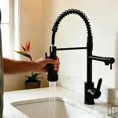 MUSE Gourmet Torneira De Cozinha Alça Única Com Extensor De Spray Pull down Misturador De Água Fria E Quente De Mola