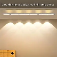 Luz de LED com Sensor para Armário 60/50cm Ultra Fina 3 Cores, Recarregável (Branco/Quente/Natural)-F9
