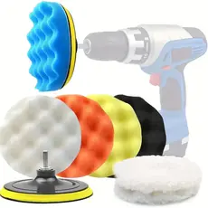 5/7/8/11 Peças Kit Boina Polimento Automotivo Espuma e Lã para Furadeira e Parafusadeira