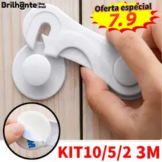 Kit 10/5/2 Trava de Gaveta Multiúso Trava Armario Porta Seguranca Bebe Anti-colisão infantil
