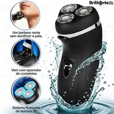Máquina De Barbear Masculina Recarregável 220V 4D 3 Cabeças| Modelo de 2026 - Suave para a pele
