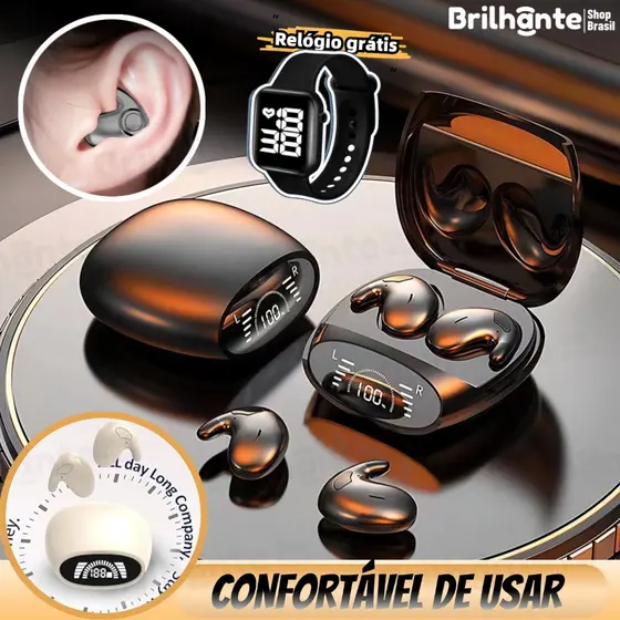 Fone De Ouvido Sem Fio Bluetooth 5.3 TWS Ruído Estéreo Cancelando Mini Earbuds Novos fones de ouvido para dormir