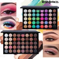 40 Paleta de Sombras Coloridas Matte Brilho Maquiagem Altamente Pigmentada Pó Colorido Fumê Ametista-br