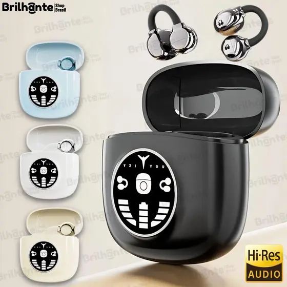 Fones De Ouvido Bluetooth 5.0 TWS Sem Fio 9D HiFi Estéreo Para Redução De Ruído Esportivos  Clipe De Orelha